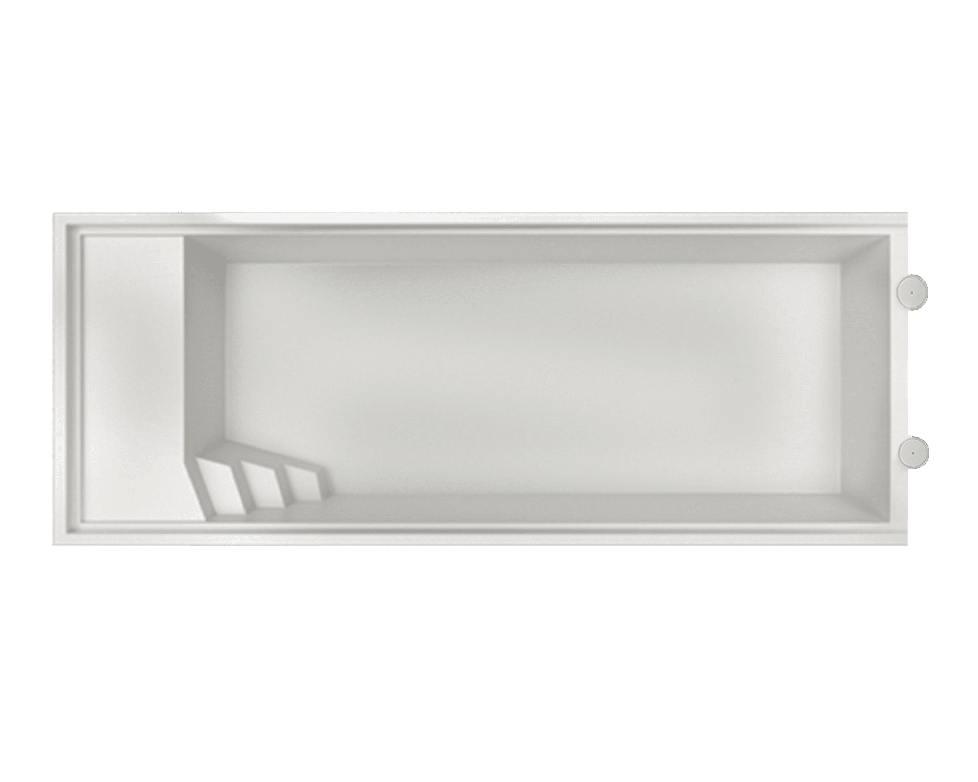 Vue 3D piscine coque modèle Malibu