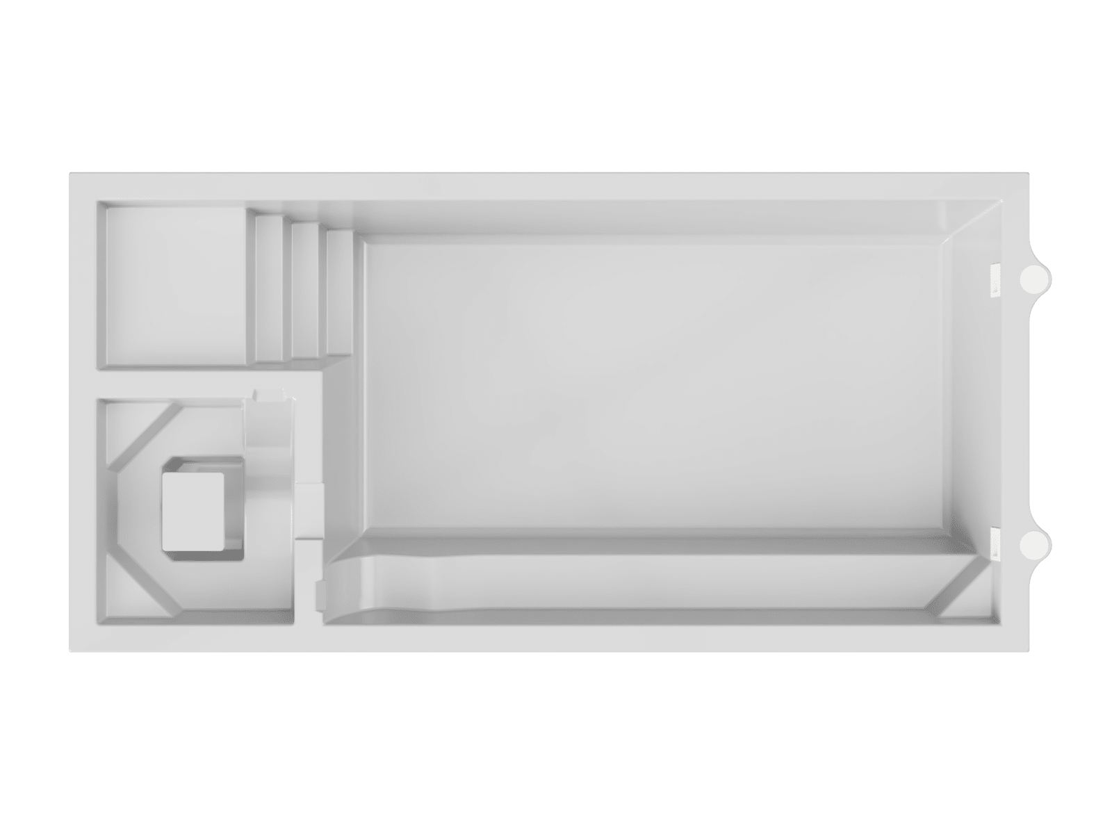 Vue 3D piscine coque modèle Manhattan