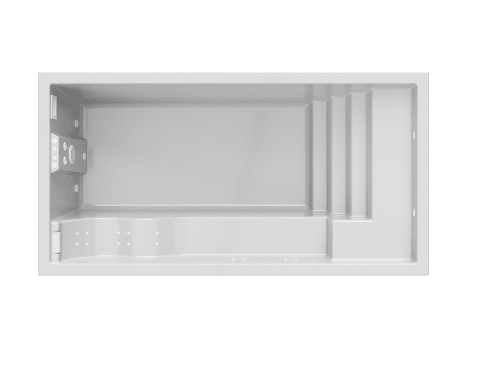 Vue 3D piscine coque modèle Portofino