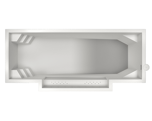 Vue 3D piscine coque modèle Président
